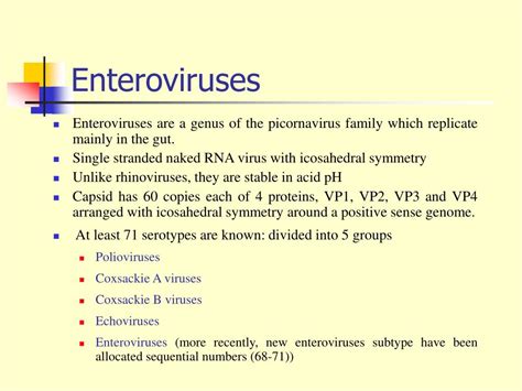 Overview of Enterovirus Infections .